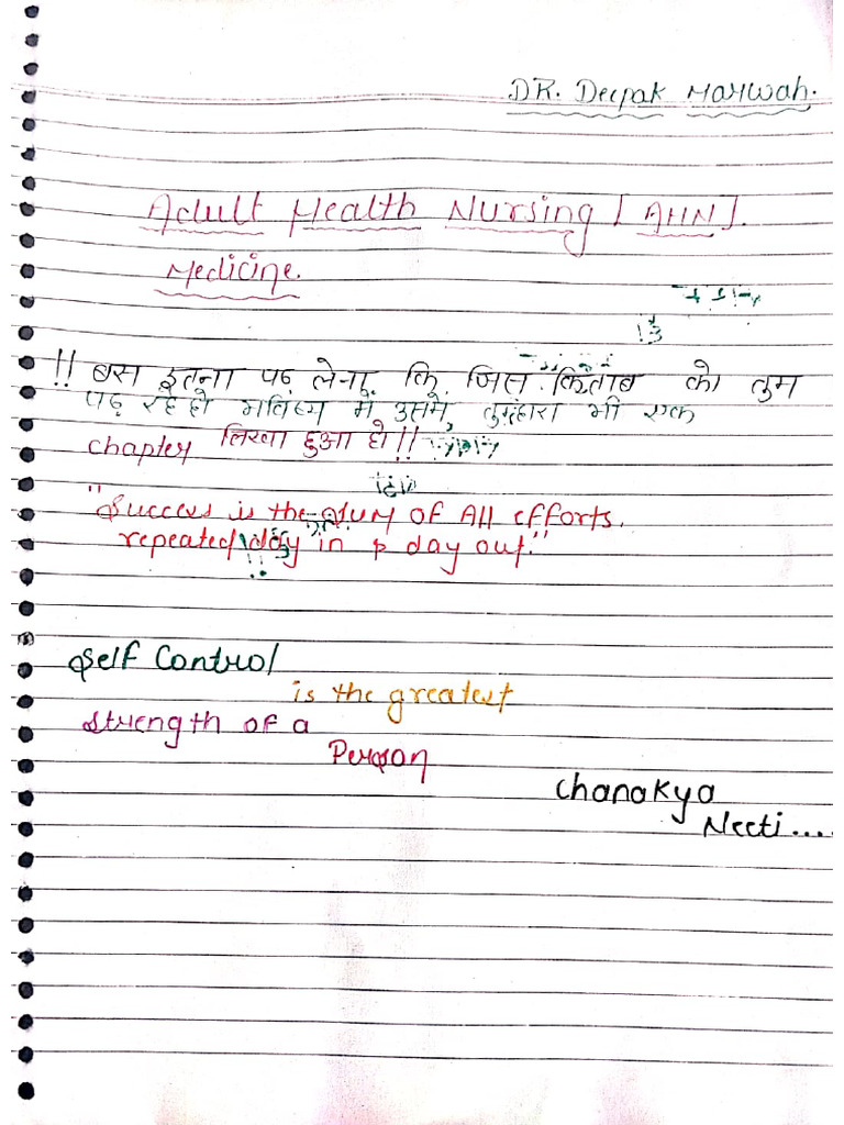 MSN Notes From NNL Nursing Academy | PDF