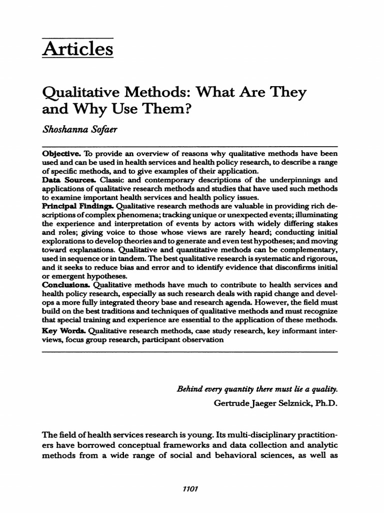 Qualitative Methods in Health Research | PDF | Qualitative Research ...