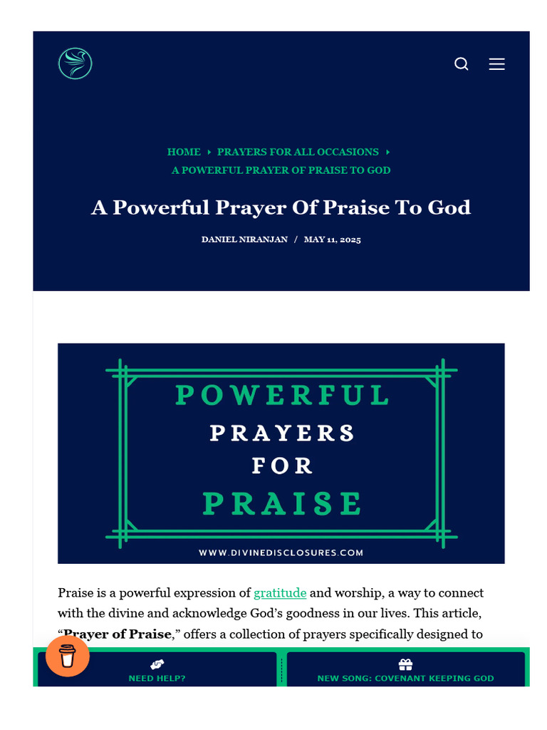 Powerful Prayers of Praise to God | PDF | Glory (Religion) | Prayer
