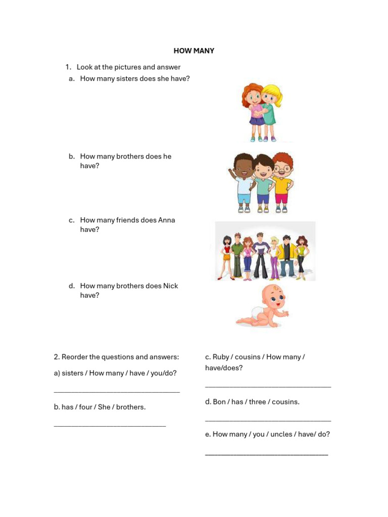 Family and Friends Counting Activity | PDF