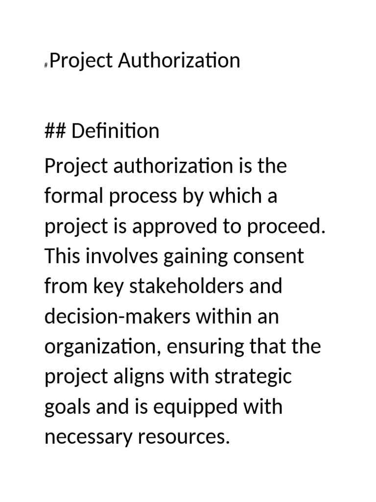 Project Authorization Process Explained | PDF | Software Development ...
