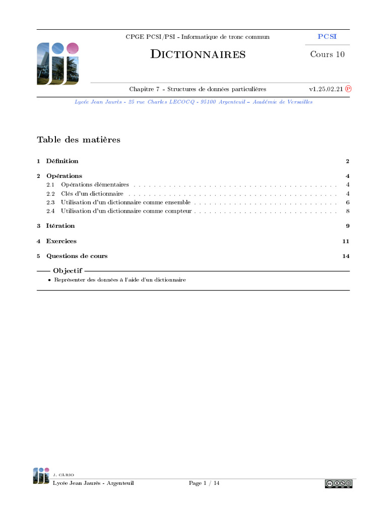 Dictionnaires en Python : Guide complet | PDF | Mathématiques ...