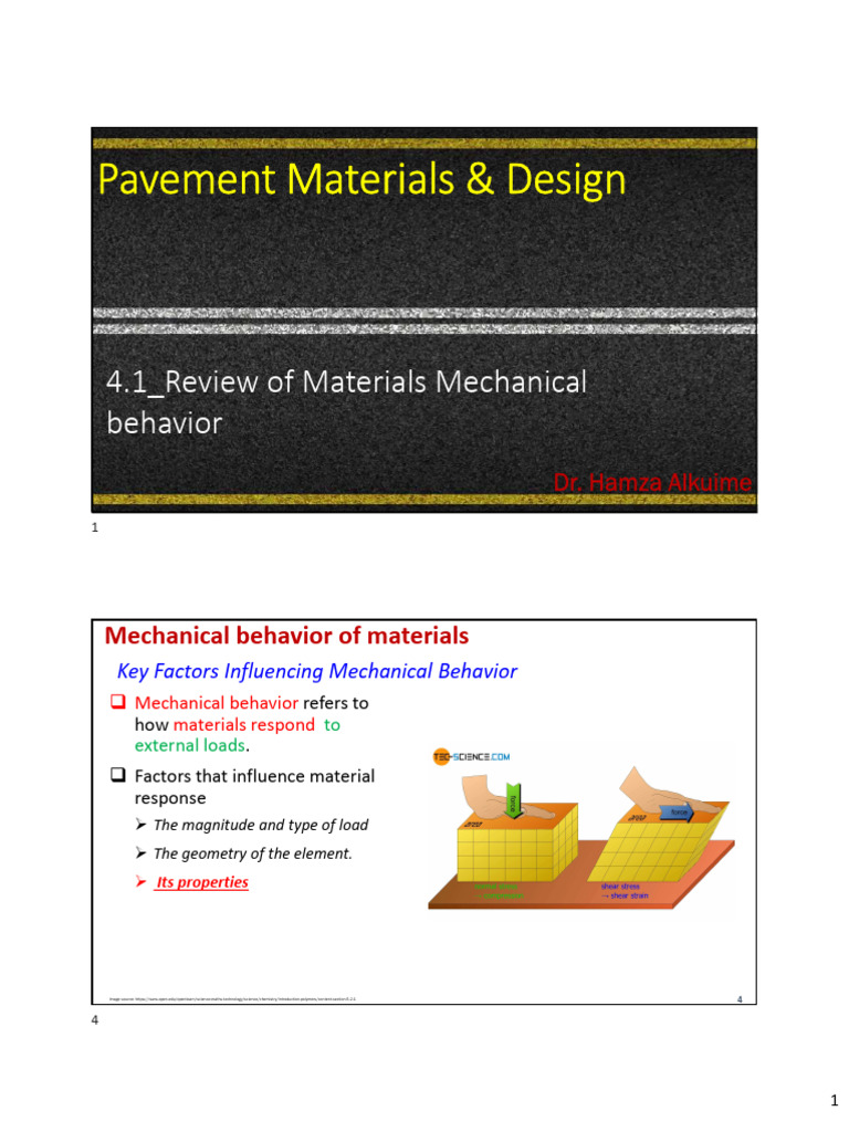 4.1 - Review of Materials Mechanical Behavior | PDF | Deformation ...