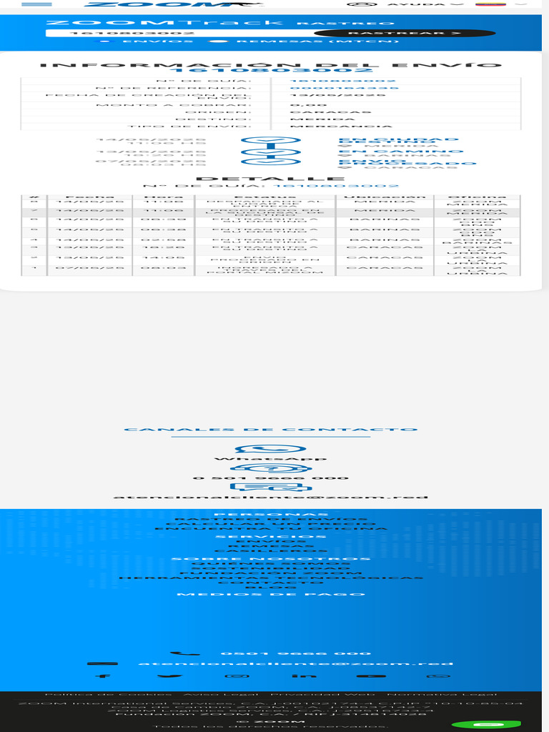 Tracking de Envíos - Personas - ZOOM 2 | PDF