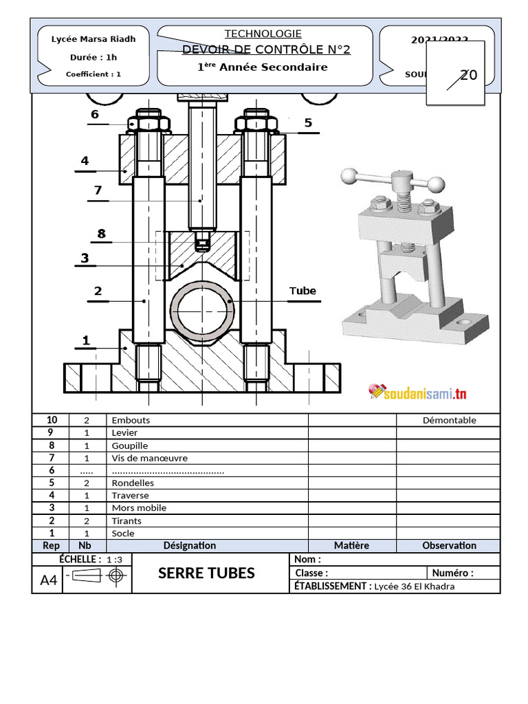 Système de Serrage Tubes : Guide Technique | PDF | Mouvement (Physique ...