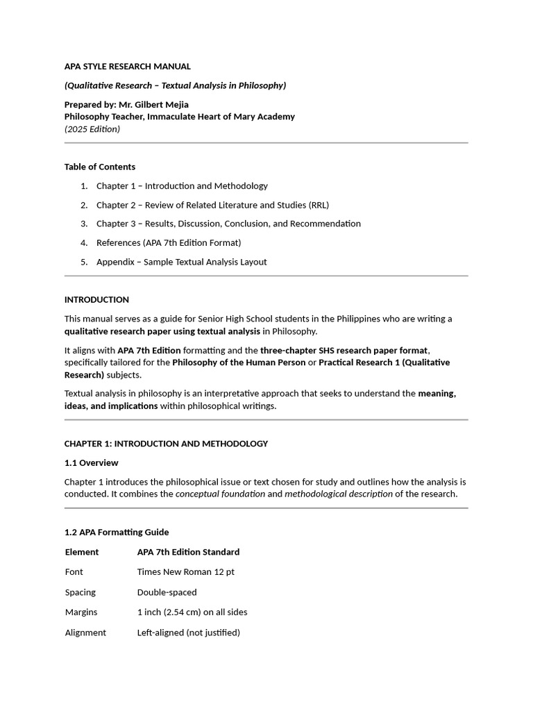APA Guide for Qualitative Philosophy Research | PDF | Existentialism | Love