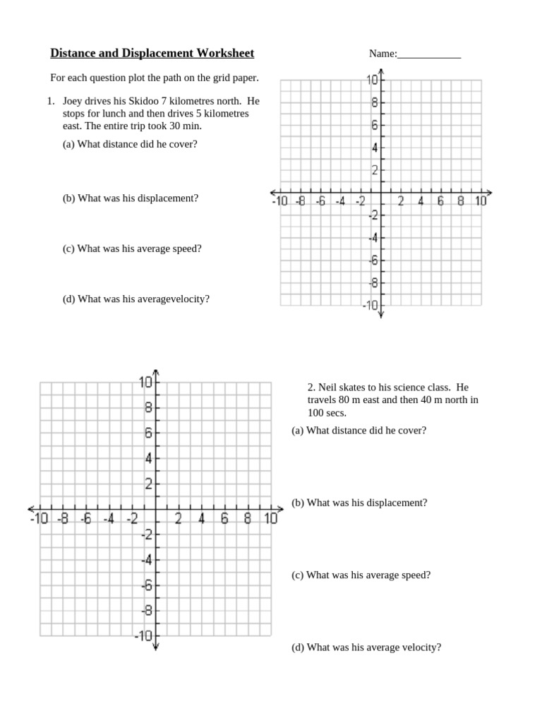 Distance and Displacement Graphing | PDF
