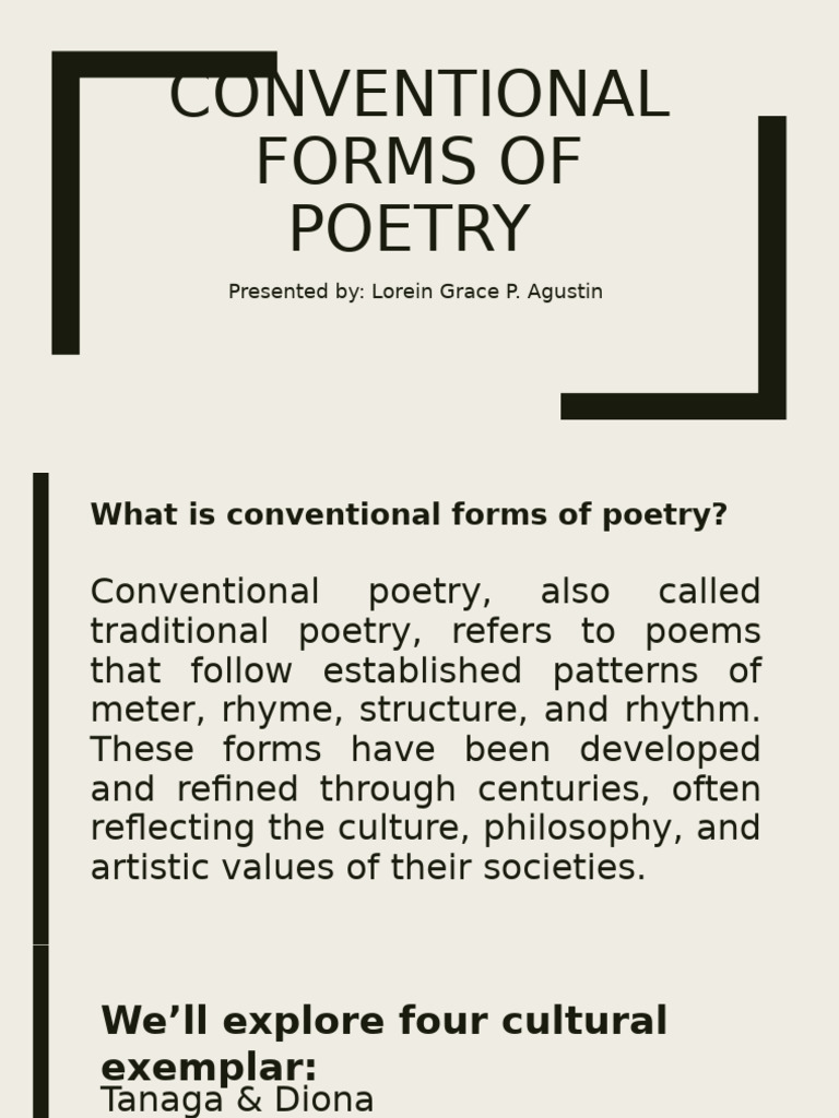 Overview of Conventional Poetry Forms | PDF | Poetry | Stanzaic Form