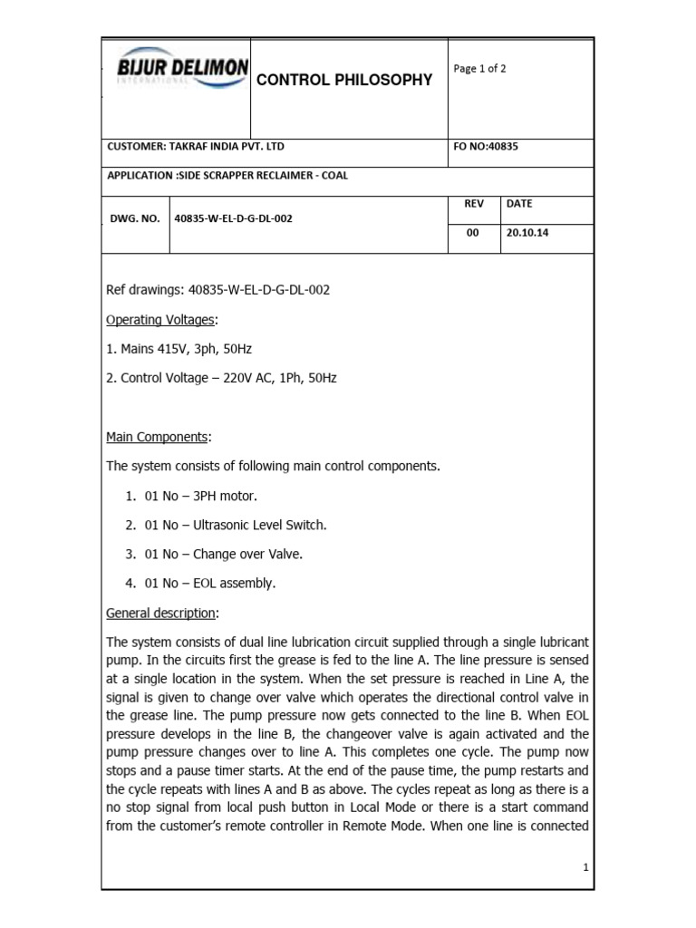 Control Write Up 40835 W EL D G DL 002 | PDF | Electrical Engineering ...