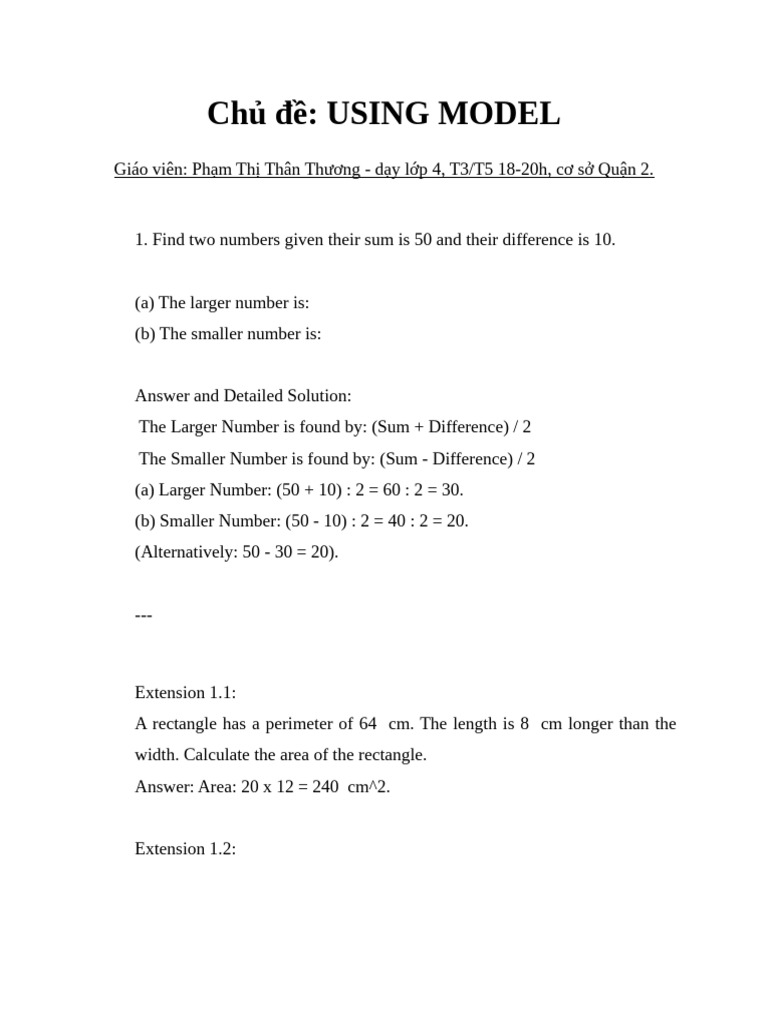 Math Problems on Number Relationships | PDF | Numbers | Length
