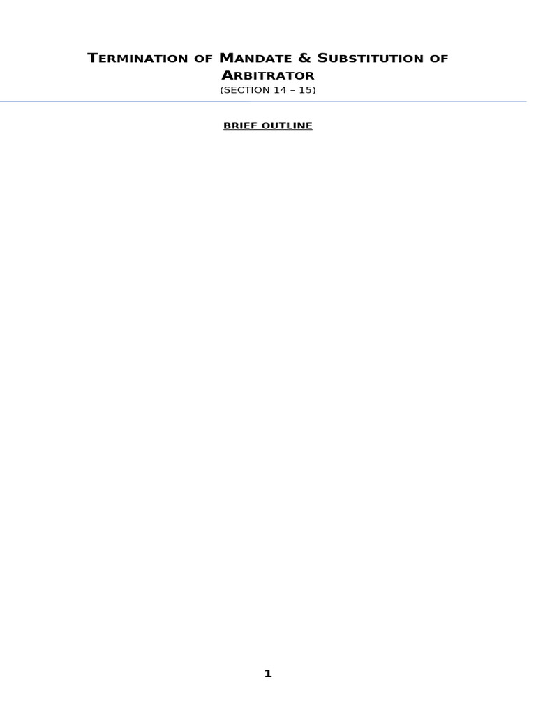 Termination of Arbitrator Mandate Guide | PDF | Arbitration | Arbitral ...