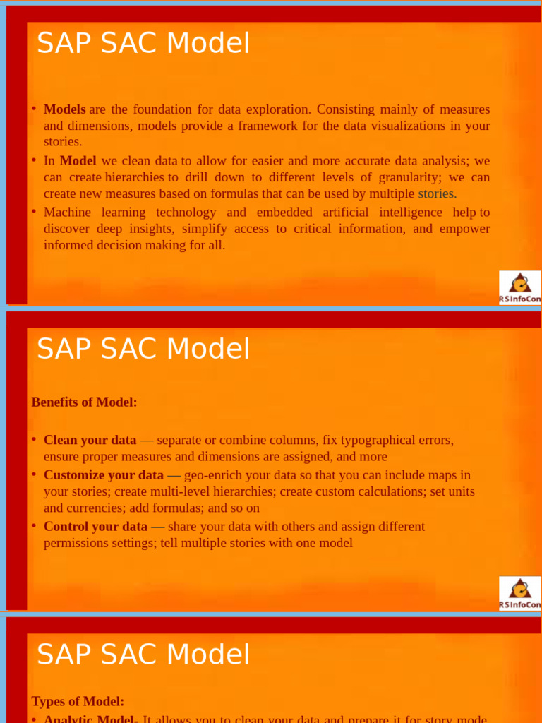 SAP SAC Model Overview and Benefits | PDF | Data | Forecasting