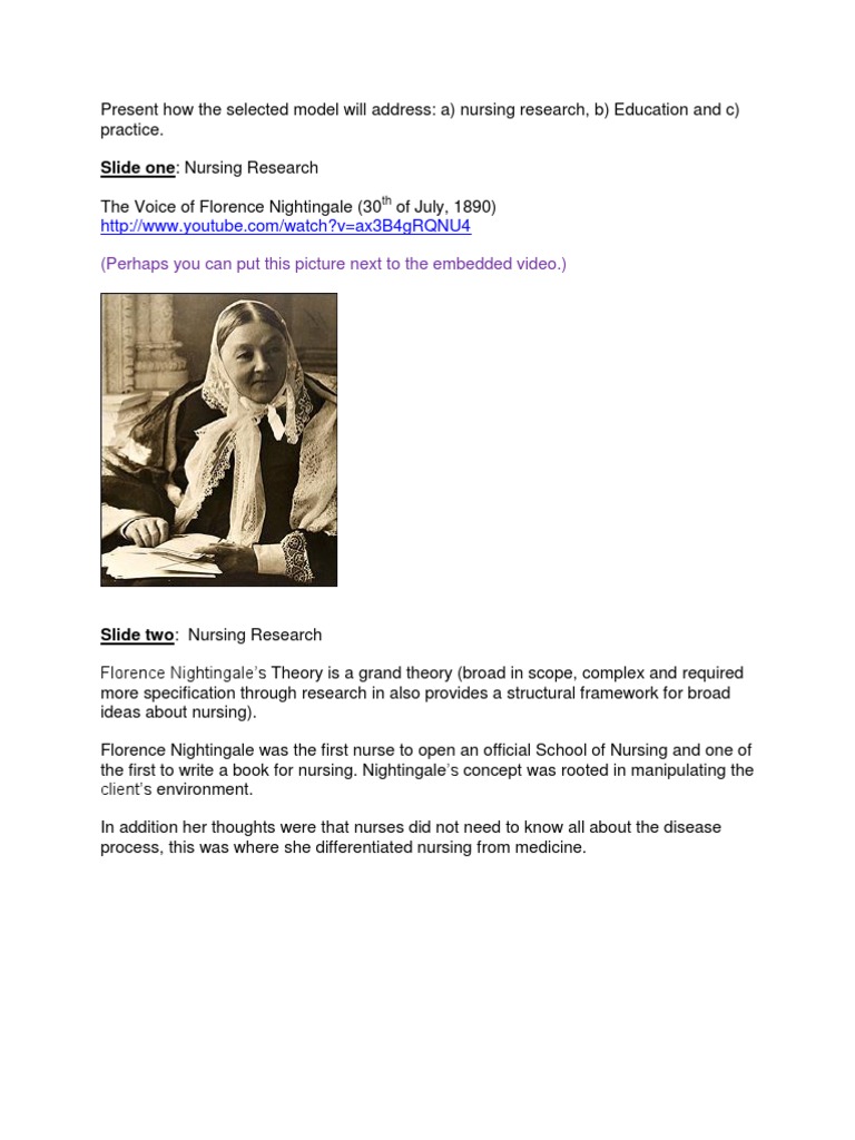 Original Nursing Theories of Florence Nightingale - ppt video online  download