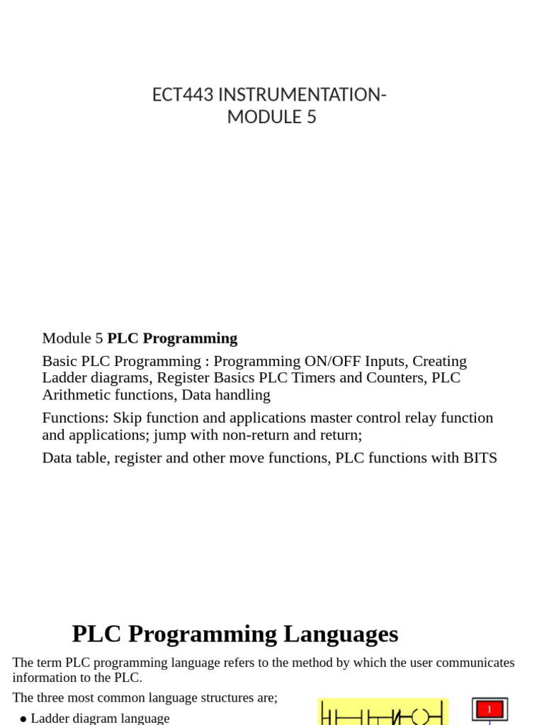 PLC Programming Basics and Ladder Logic | PDF | Programmable Logic ...