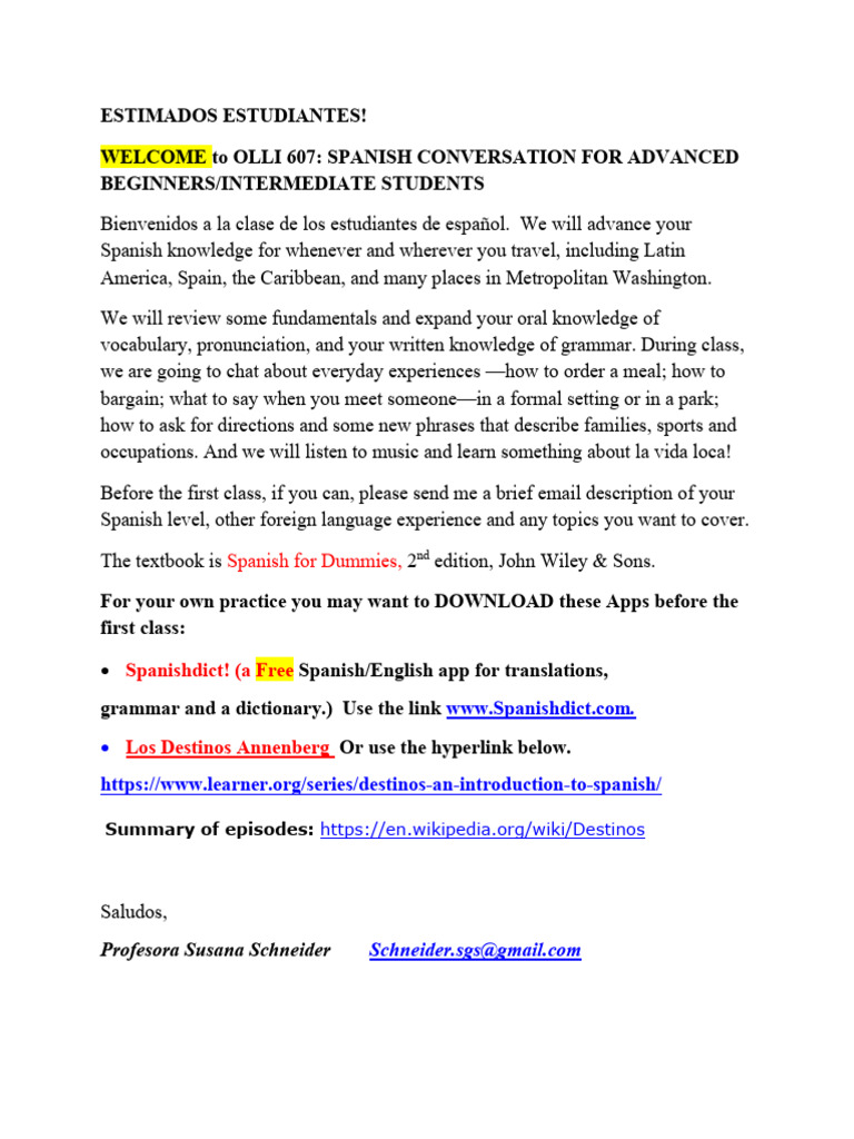 Advanced Spanish Conversation Course | PDF | Linguistic Morphology ...