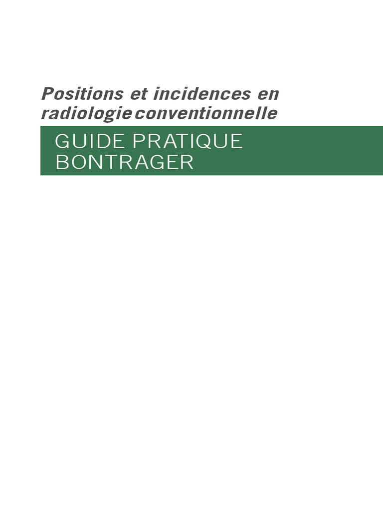 Guide des positions en radiologie | PDF | Radiographie | Thorax