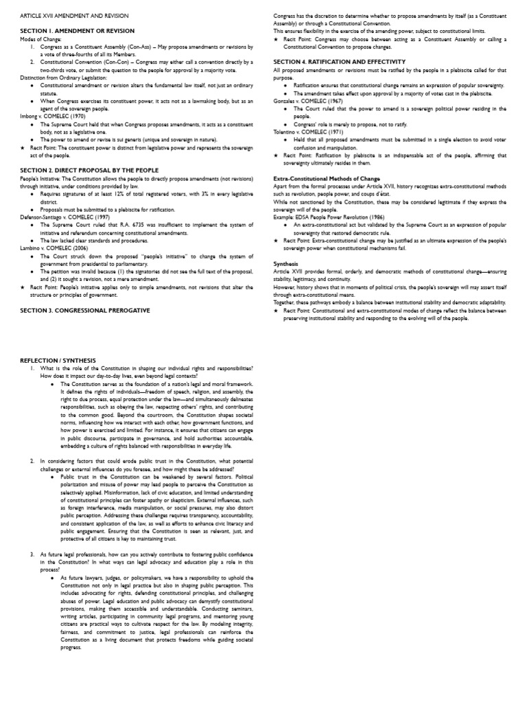 Constitutional Amendment Processes Explained | PDF | Ratification ...