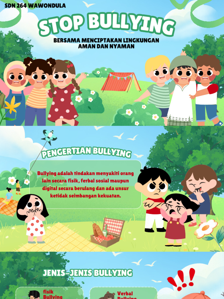 Green and Blue Illustrative Fight Bullying Presentation | PDF