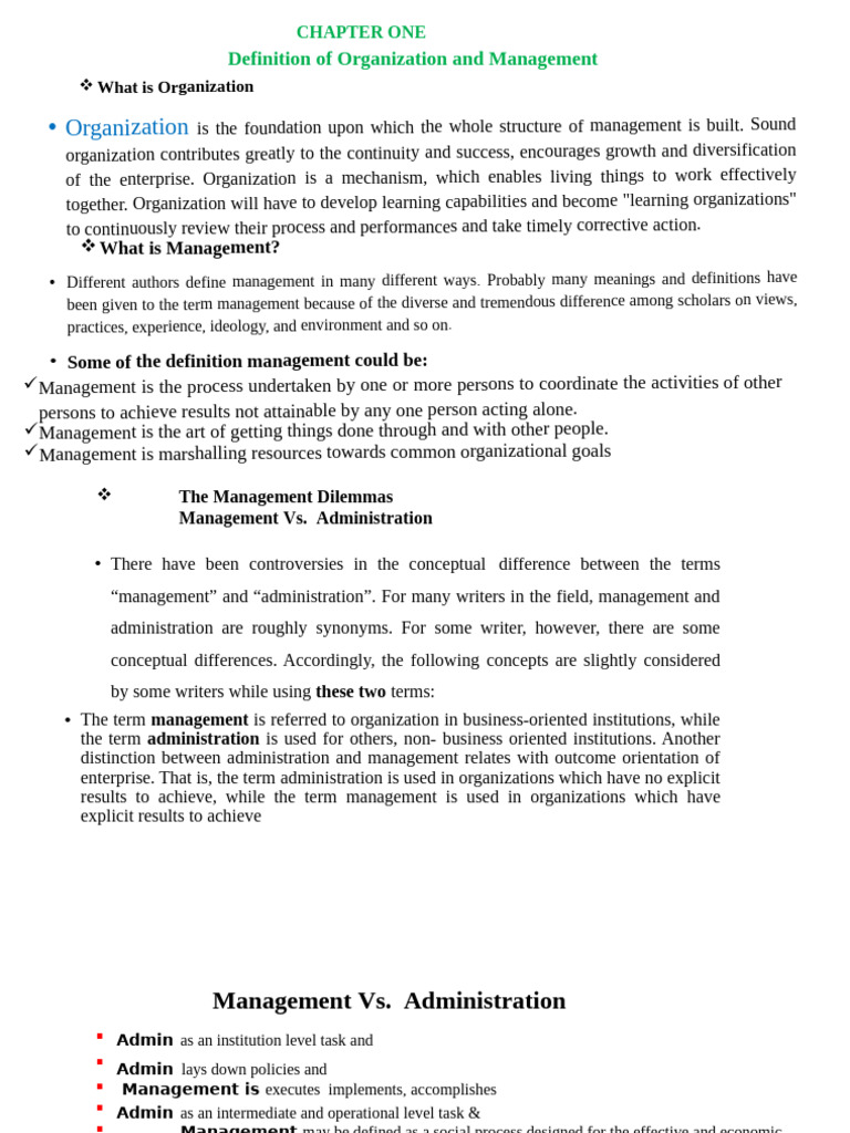 Organization and Management Overview | PDF | Motivational | Motivation