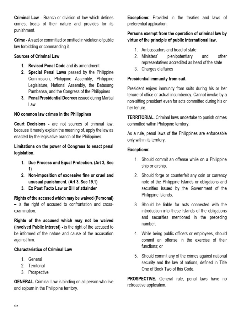 Overview of Philippine Criminal Law | PDF | Crimes | Crime & Violence