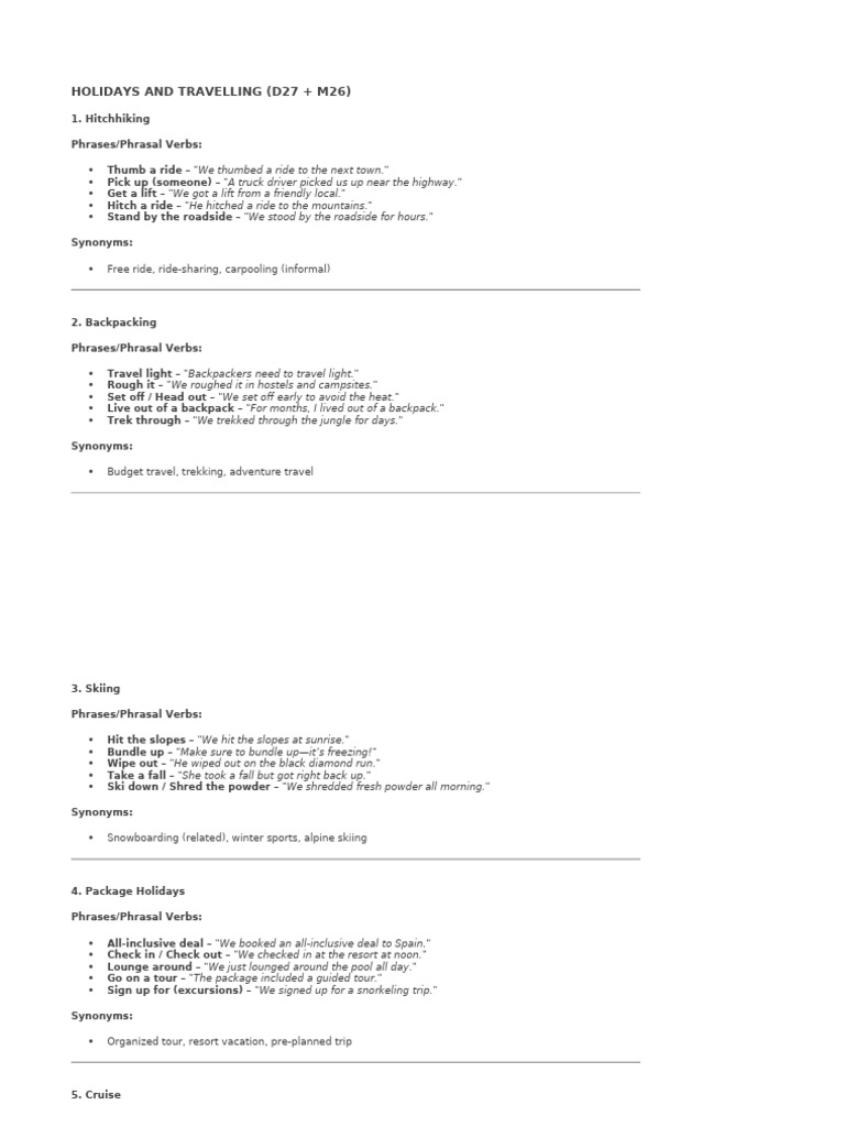 D27 - Holidays and Travelling | PDF | Cruise Ship