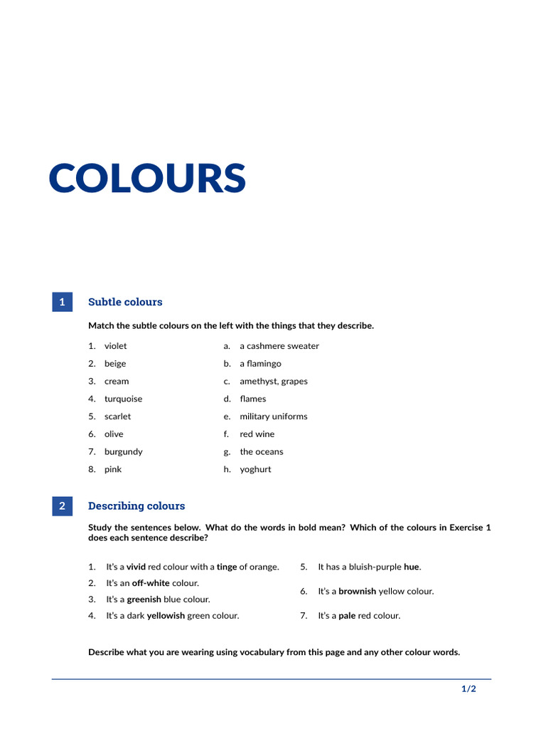 Understanding and Describing Colors | PDF | Color