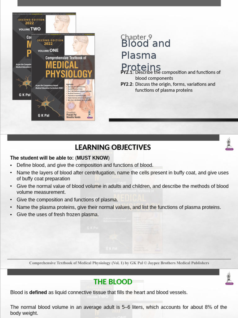 Chapter 09 - Blood | PDF | Blood Plasma | Human Body