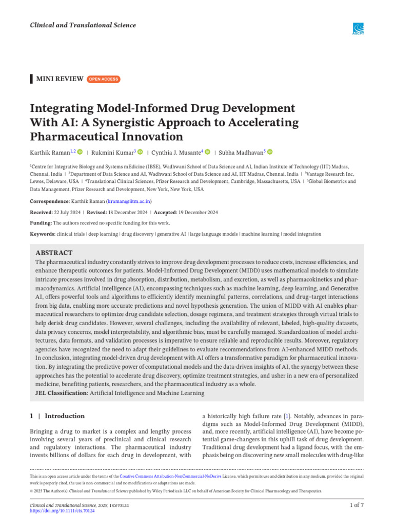 AI-Enhanced Model-Informed Drug Development | PDF | Machine Learning ...
