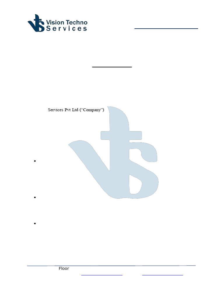 Vision Techno Services PVT LTD - Offer Letter | PDF | Confidentiality ...
