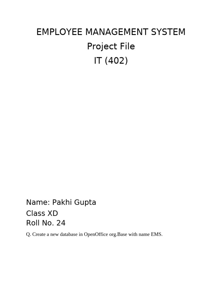 Employee Management System Database Setup | PDF