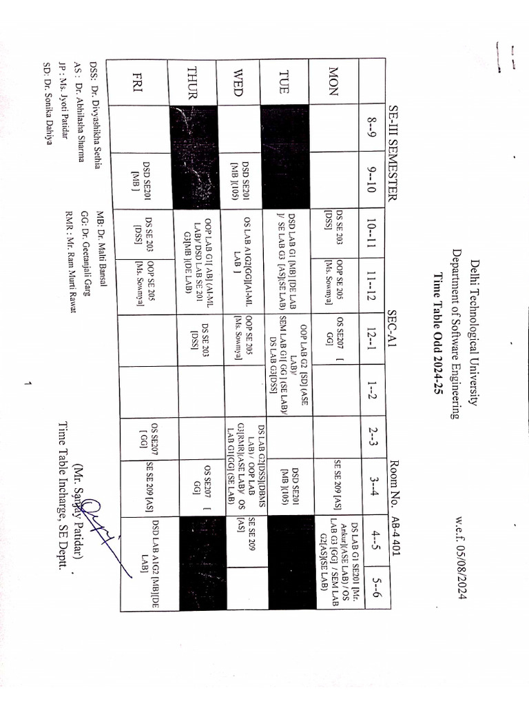 Btech Odd Sem Class TT | PDF