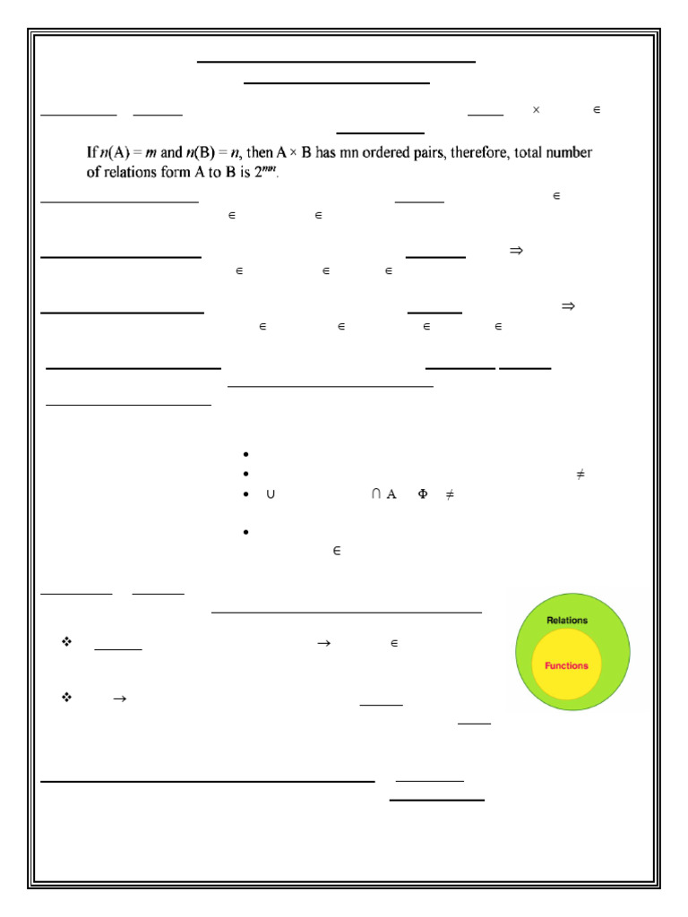 Relations and Functions Overview | PDF | Function (Mathematics ...