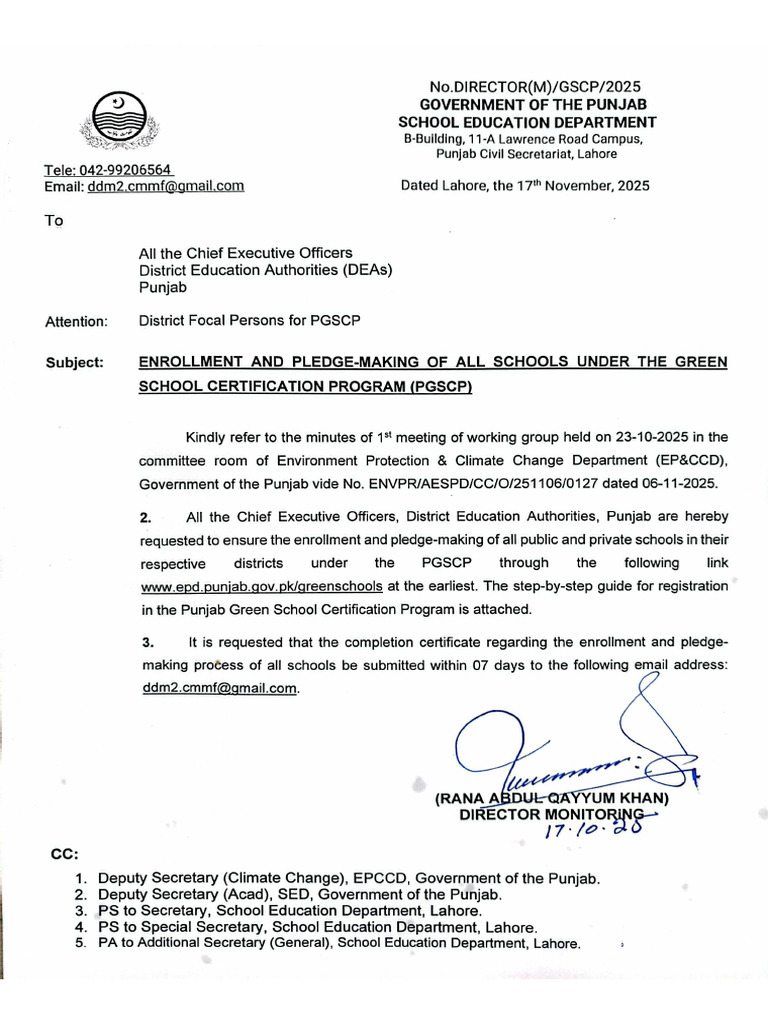 Enrollment & Pledge-Making of All Schools Under The Green School ...