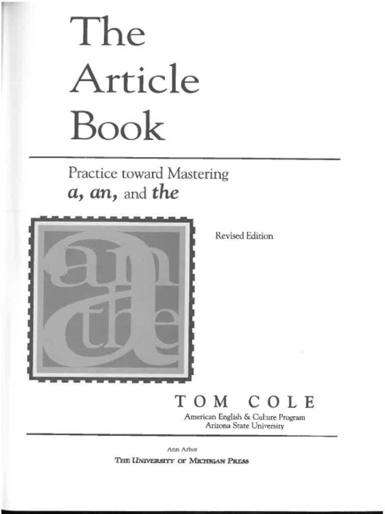 The Article Book Tom Cole | PDF
