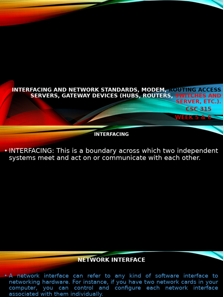 Network Standards and Interfacing Overview | PDF | Computer Network | Modem
