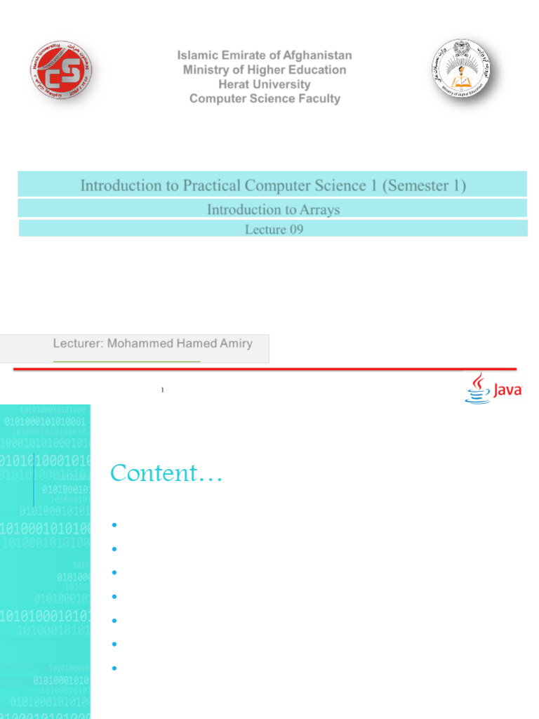 Introduction to Java Arrays Basics | PDF | Variable (Computer Science ...