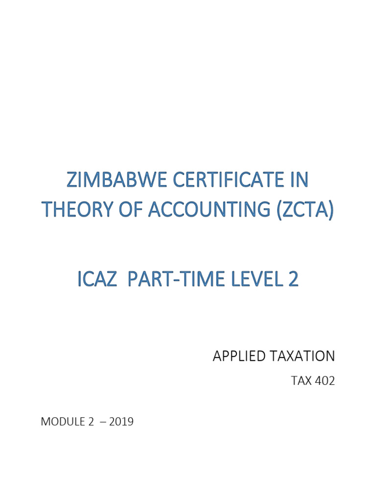 Unisa Cta Tax Part Time l2 Module 2 - 2nd Semester 2019 | PDF | Taxes ...