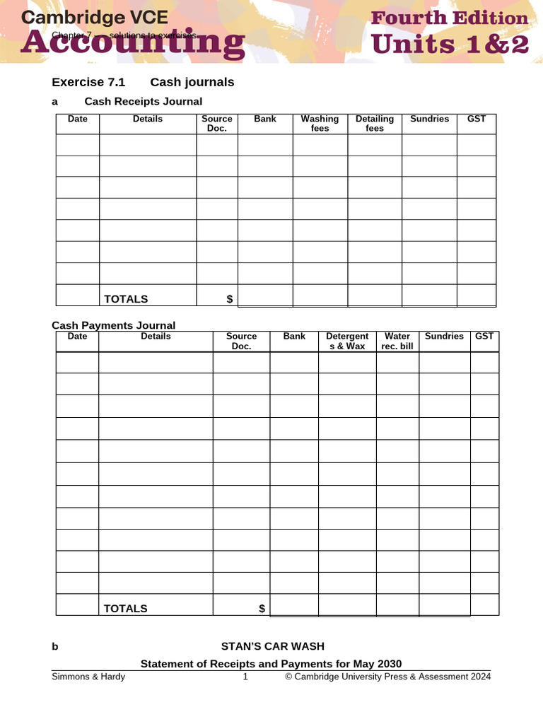 Cash Journals and Flow Statements Guide | PDF | Equity (Finance) | Cash ...
