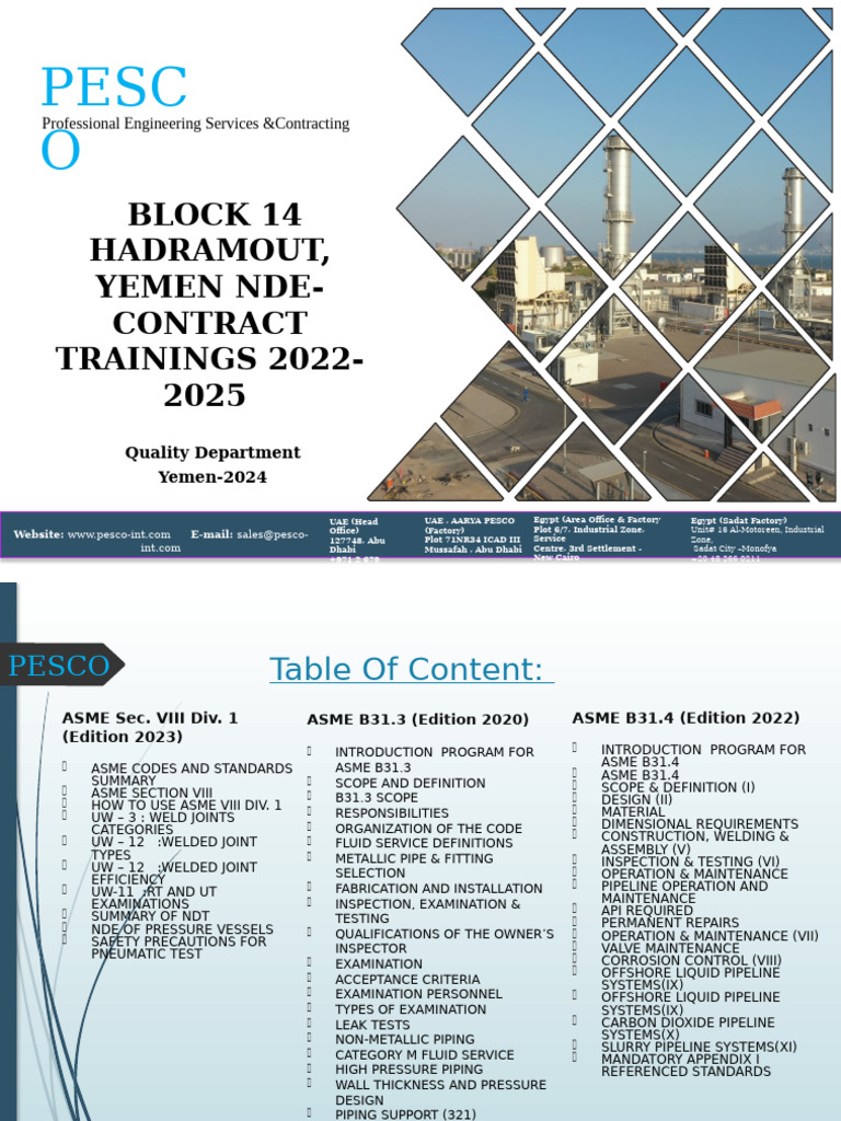 ASME Codes and Standards Overview | PDF | Pipe (Fluid Conveyance ...
