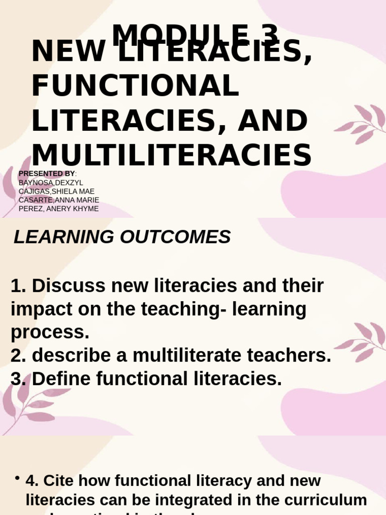 New Literacies and Functional Literacy Insights | PDF | Literacy ...