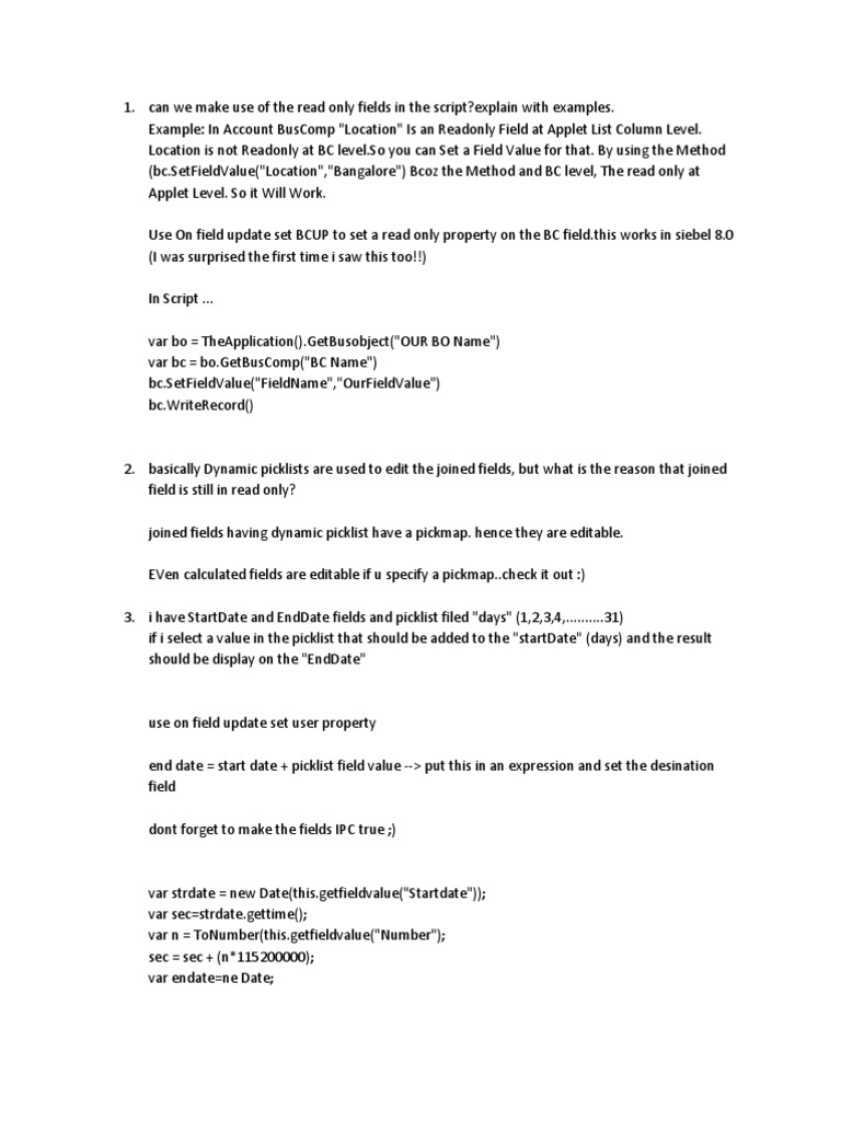 On Field Update Set User Property In Siebel With Examples