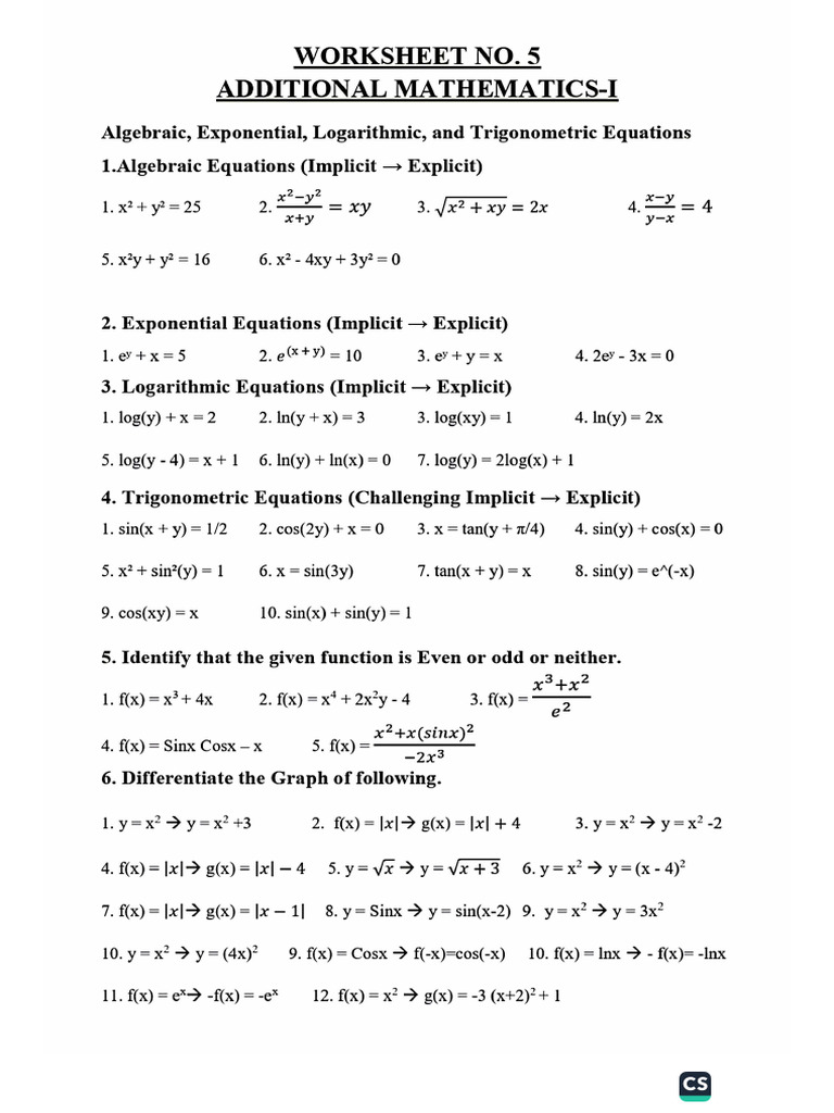 Worksheet No 5. | PDF