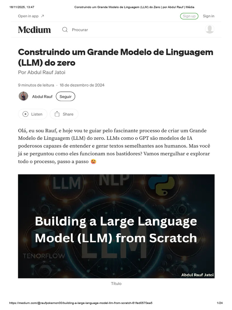 Criando um Modelo de Linguagem do Zero | PDF | Python (linguagem de ...