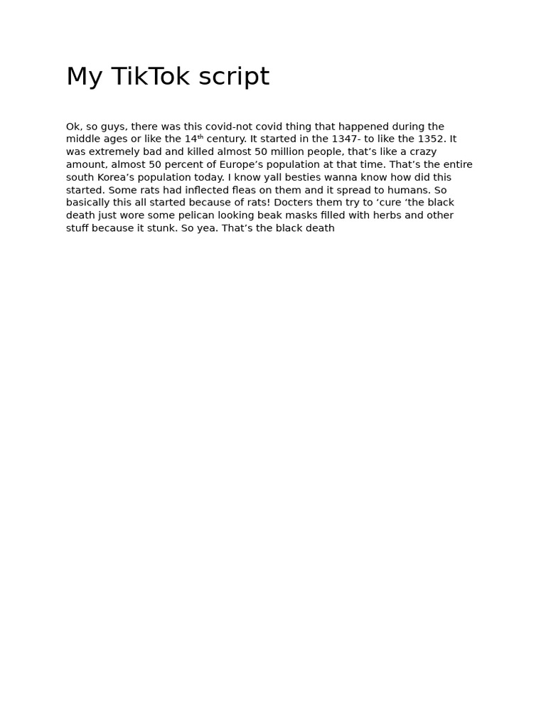 My TikTok Script | PDF