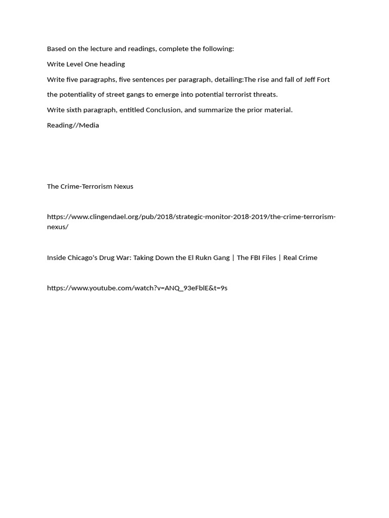 Jeff Fort and Gang Terrorism Threats | PDF