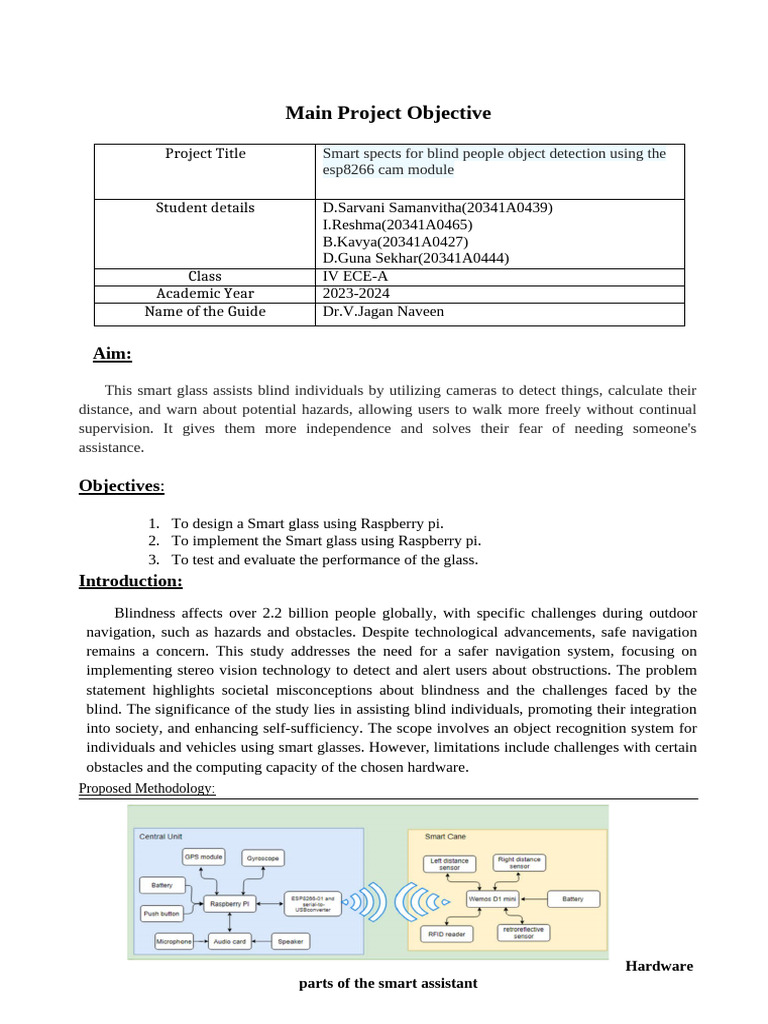 Main Project Objective | PDF | Visual Impairment | Computing