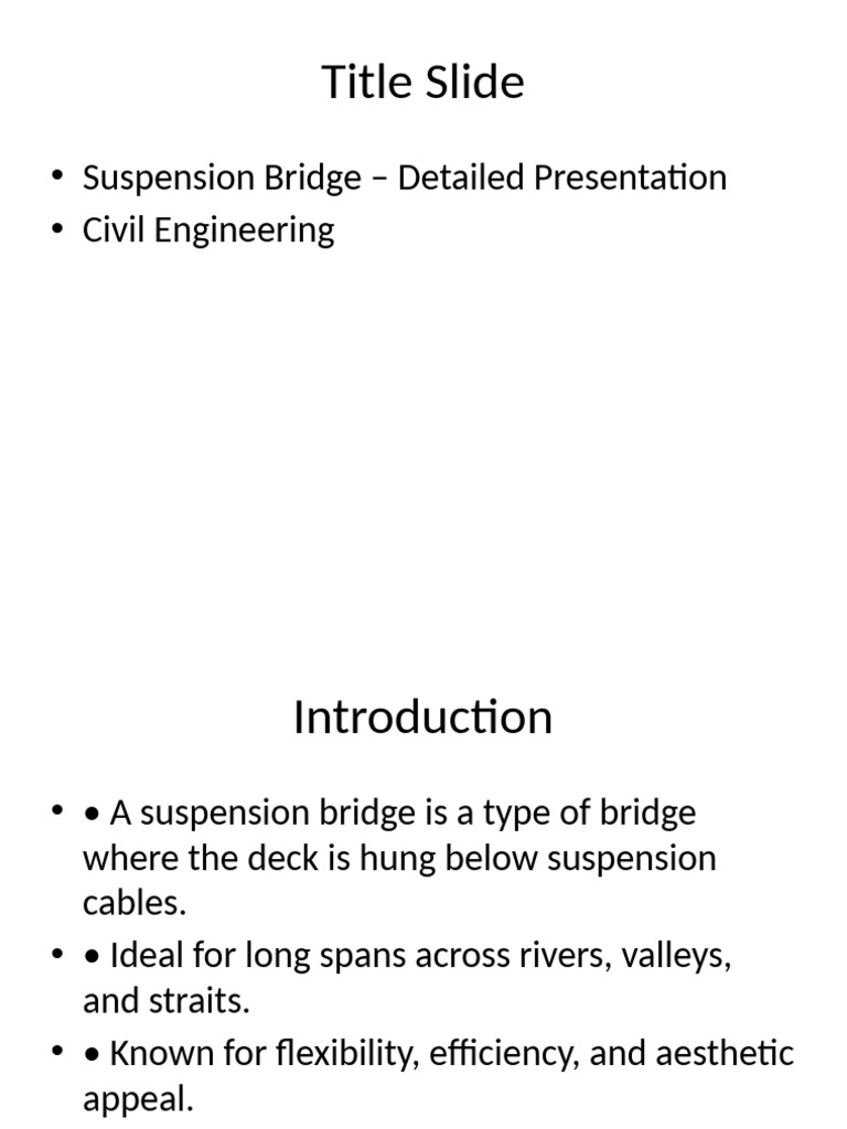 Suspension Bridge Overview and Insights | PDF