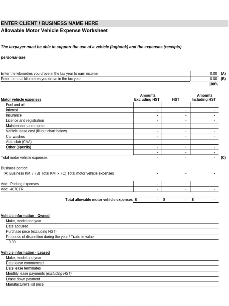 Vehicle Expenses | PDF | Taxation | Payments