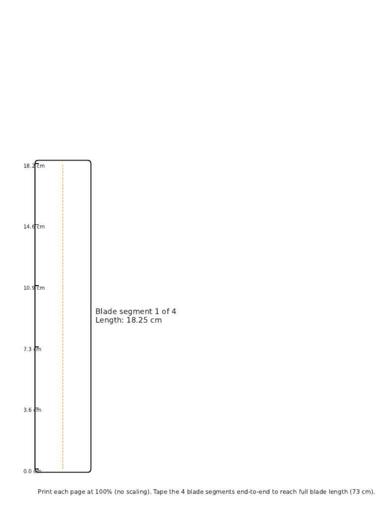 Printable Blade Segment Guide 73 cm | PDF