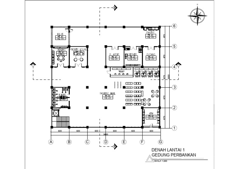 Banking Building Floor Plan 1:200 | PDF